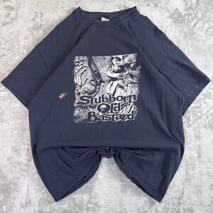 Distressed Stubborn Old Graphic T Shirt Skull Print Mens Tee Sz XL
